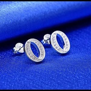 Oval Shaped Stud earrings with CZ